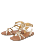 Girls Metallic Seashell Gladiator Sandals - metallic